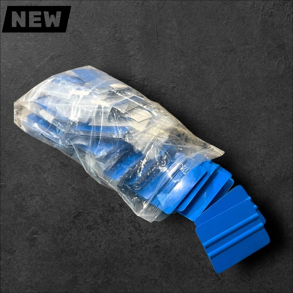New Lot of Blue Plastic Vinyl Squeegees / Applicator Tools